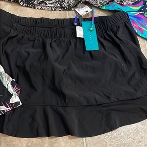 Aqua Green Black Swim Skirt and Kona Sol swim top NWT